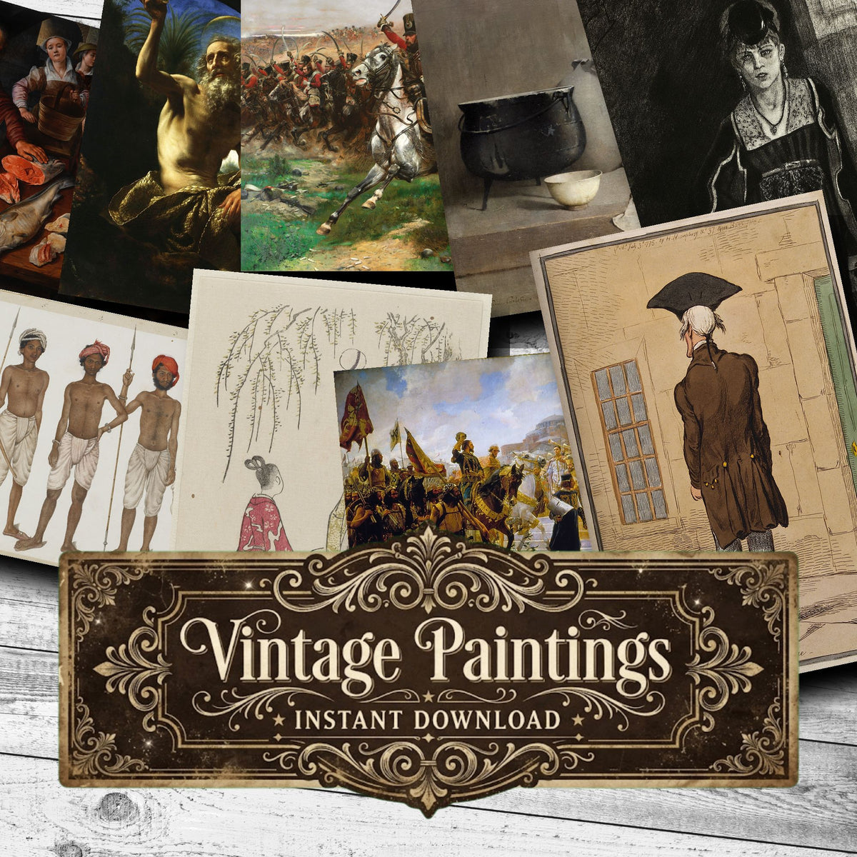 Wall Art Vintage Paintings