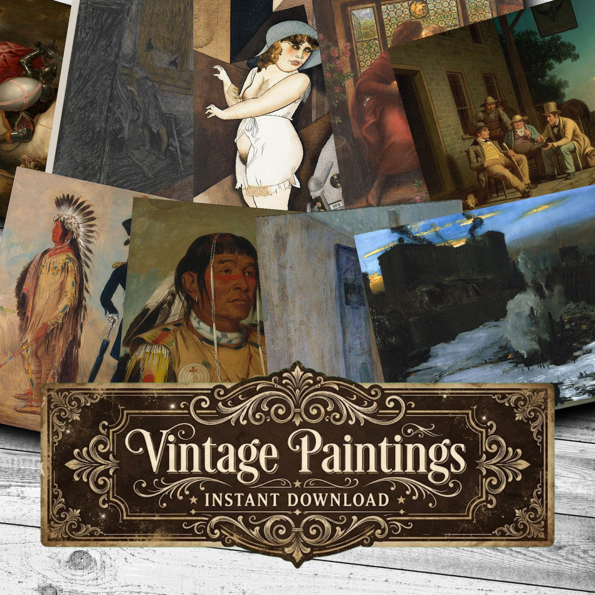 Wall Art Vintage Paintings