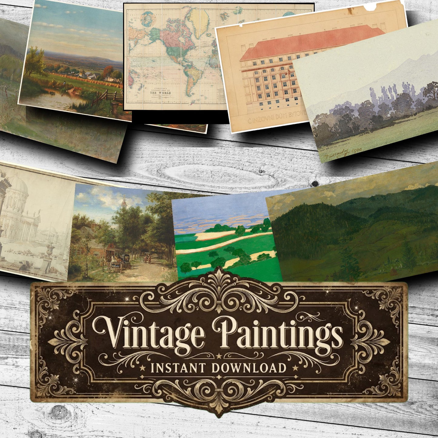 Wall Art Vintage Paintings