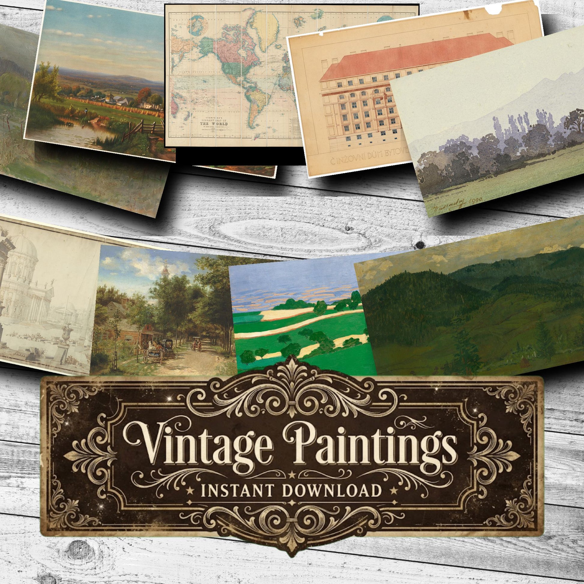 Wall Art Vintage Paintings