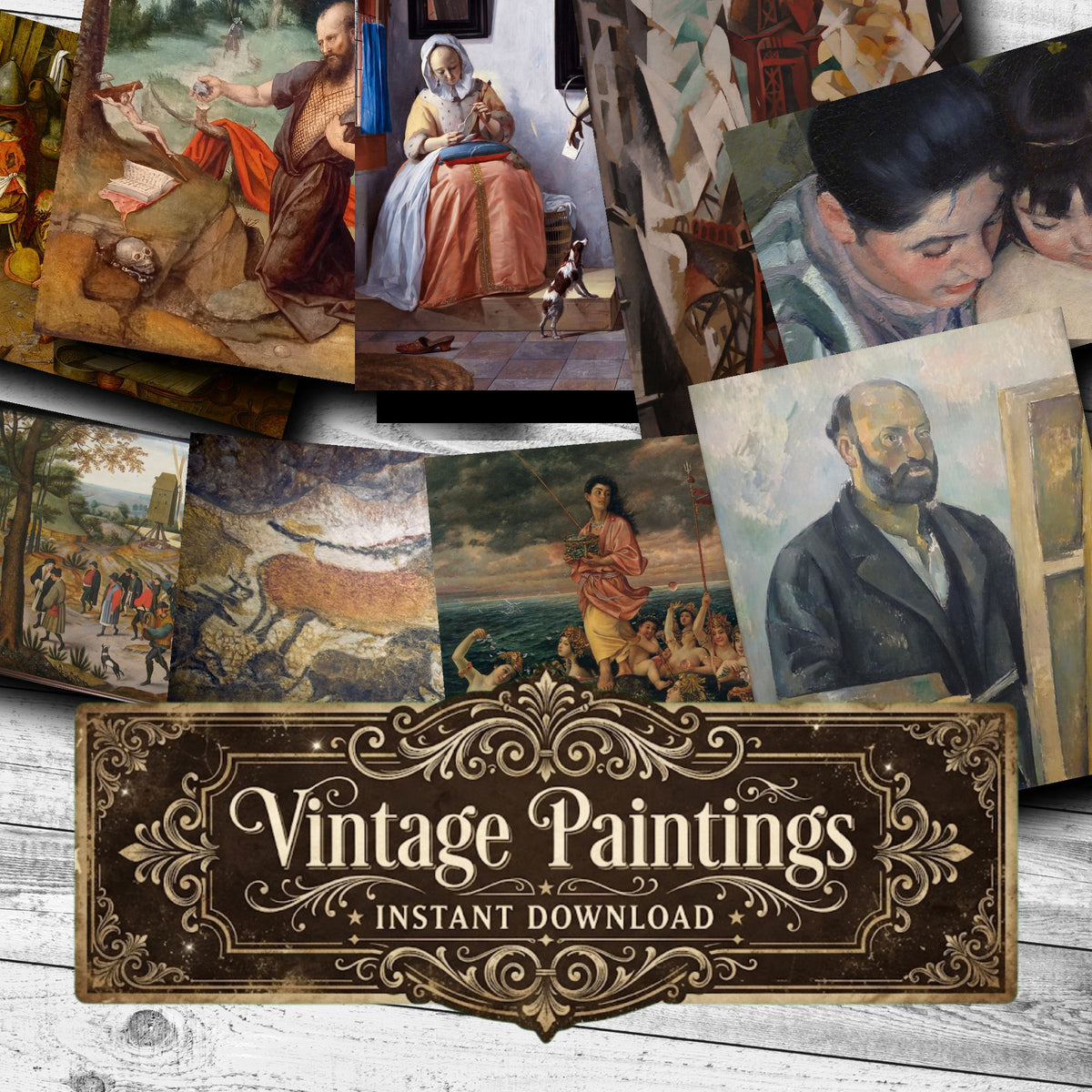 Wall Art Vintage Paintings