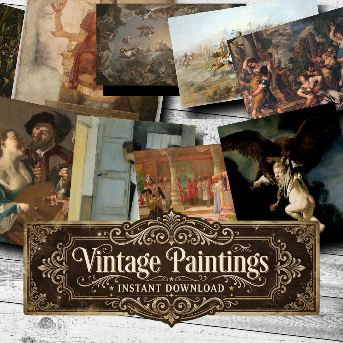 Wall Art Vintage Paintings