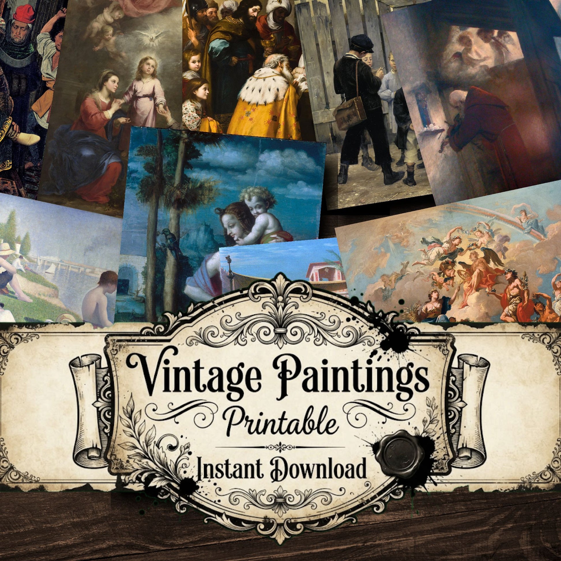 Wall Art Vintage Paintings