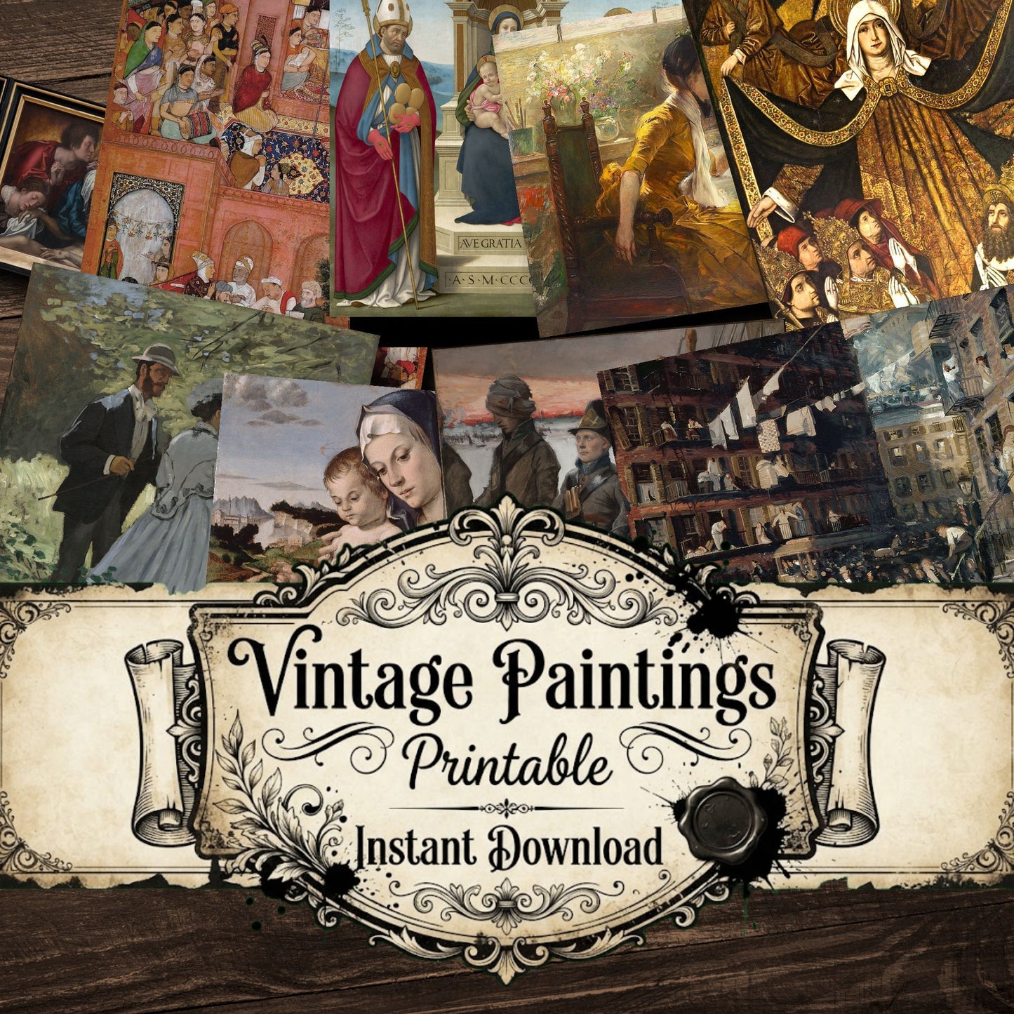 Wall Art Vintage Paintings