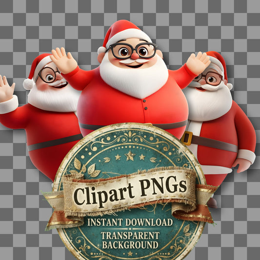 Waving Santa Clipart Pngs
