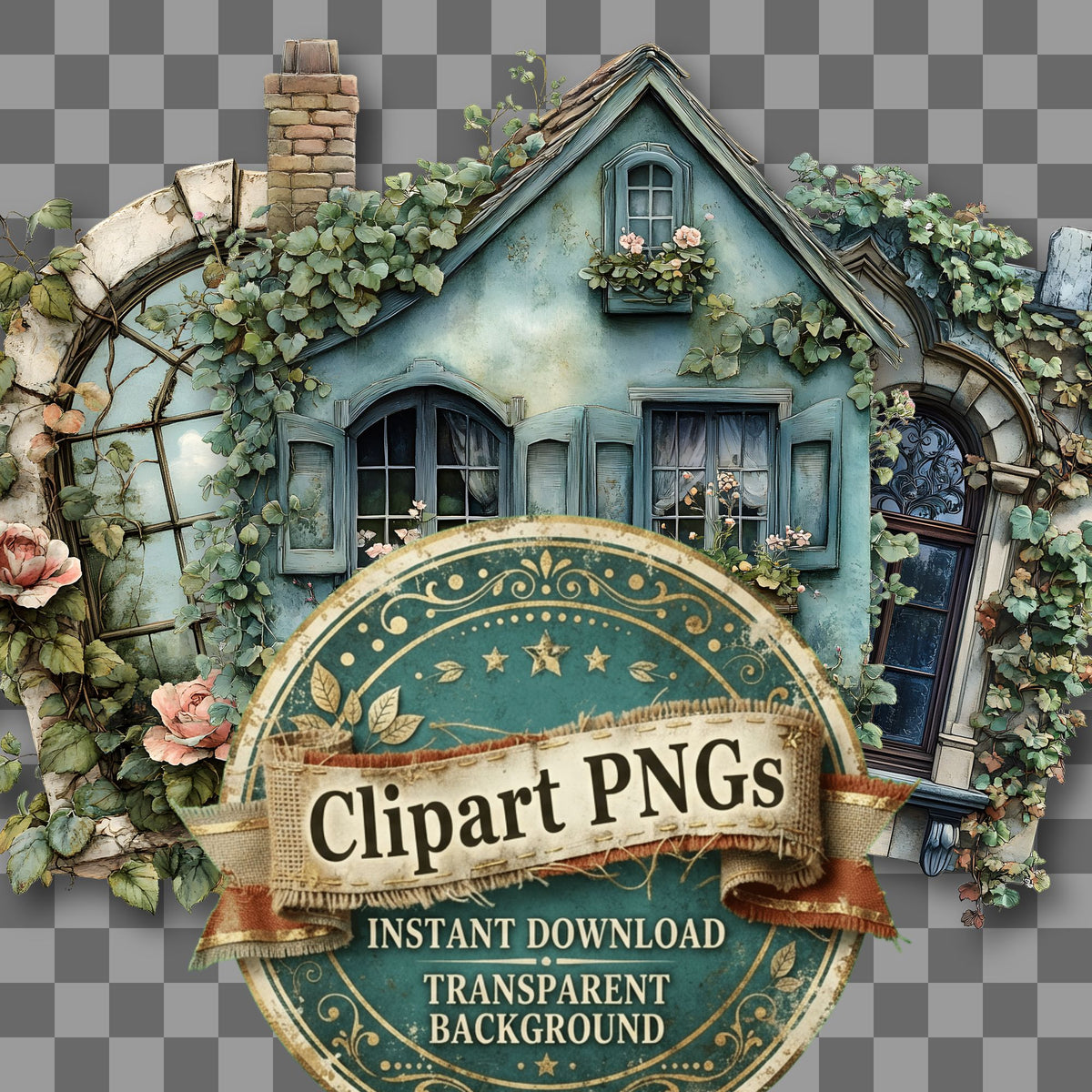 Window Vintage Style Clipart Pngs