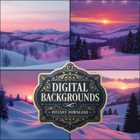 Winter Sunset Backdrop Images