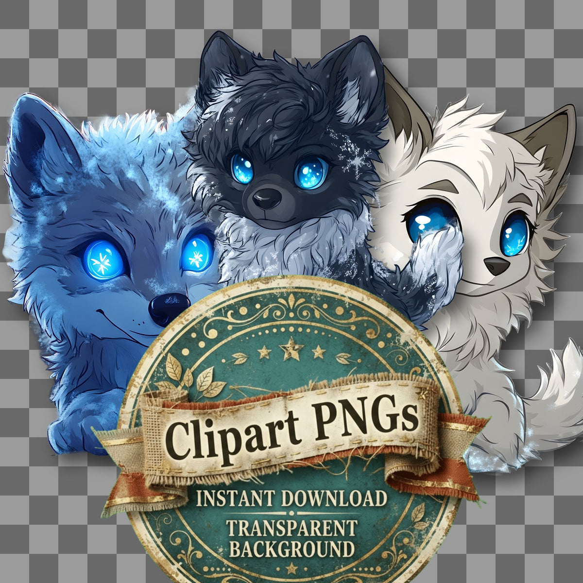 Winter Wolf Clipart Pngs