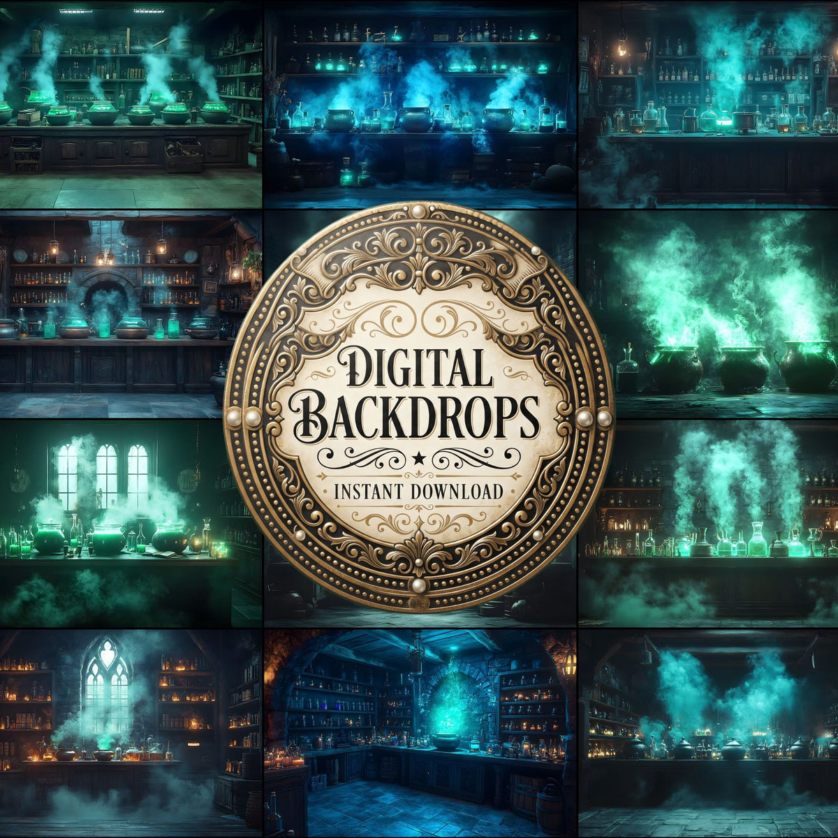 Witch Potion Room Backdrop Images