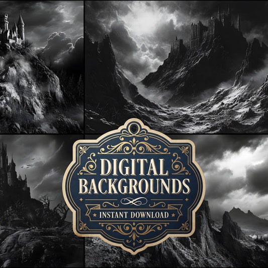 Witch’Castle On Jagged Mountain Dark Sky Backdrop Images