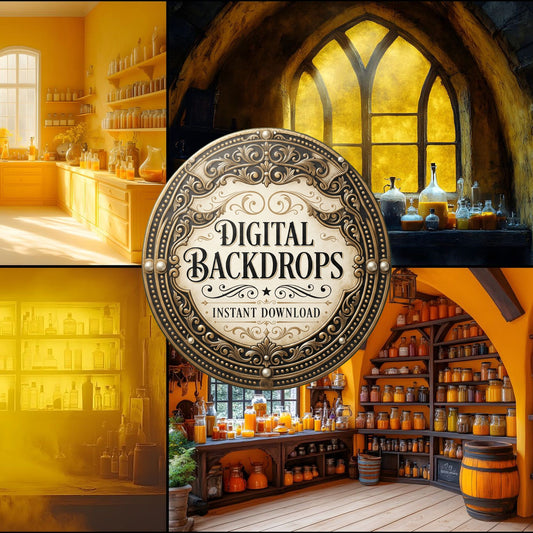 Witchs Apothecary Room Backdrop Images