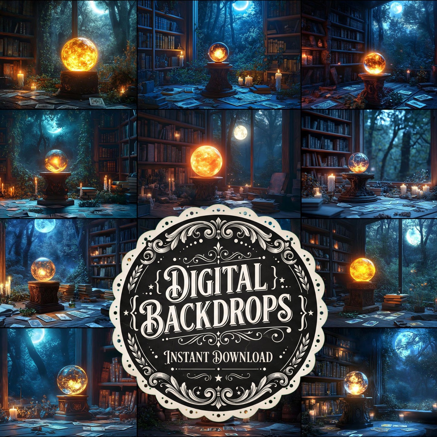 Witchs Crystal Ball Backdrop Images