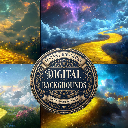 Wizard Of Oz Dreamscape With Floating Yellow Brick Road Backdrop Images