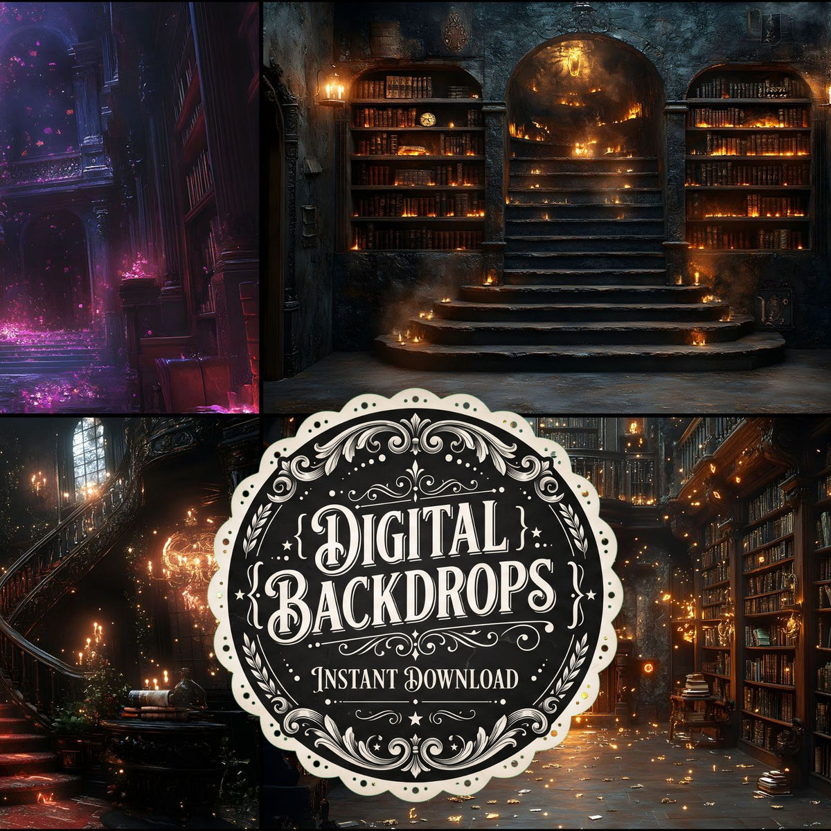 Wizards Library Backdrop Images
