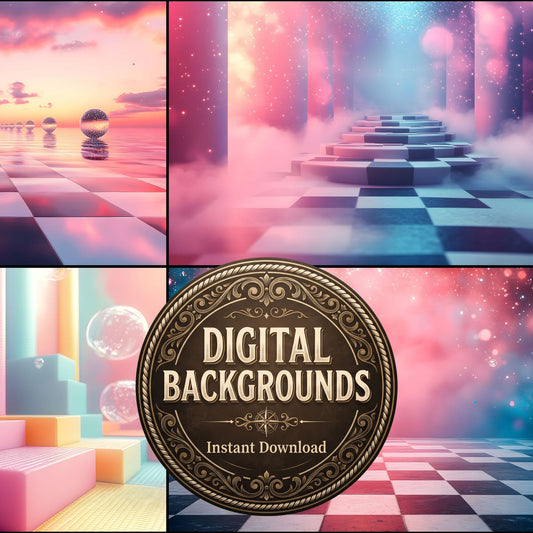 Wonderland Checkers Backdrop Images