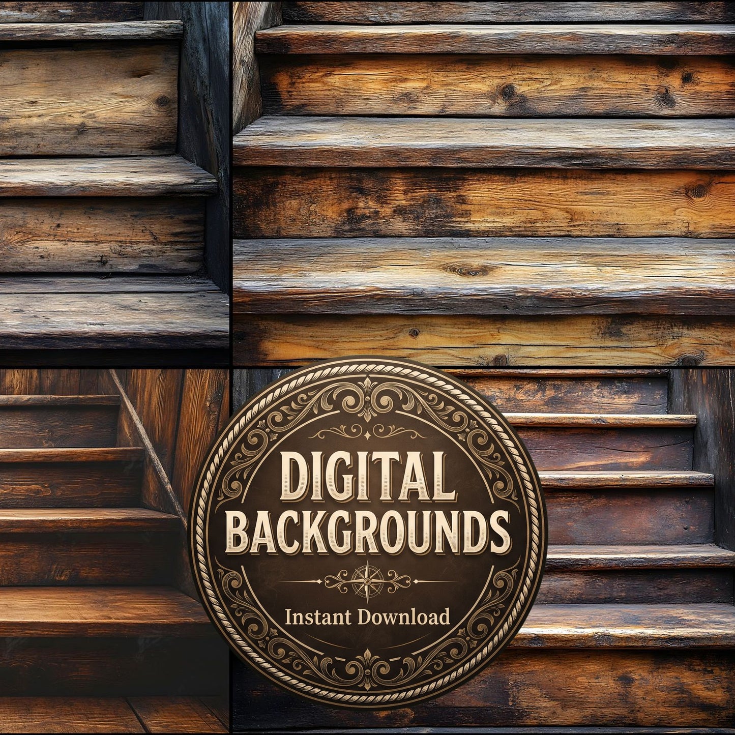 Wooden Stairrustic Vintage Backdrop Images