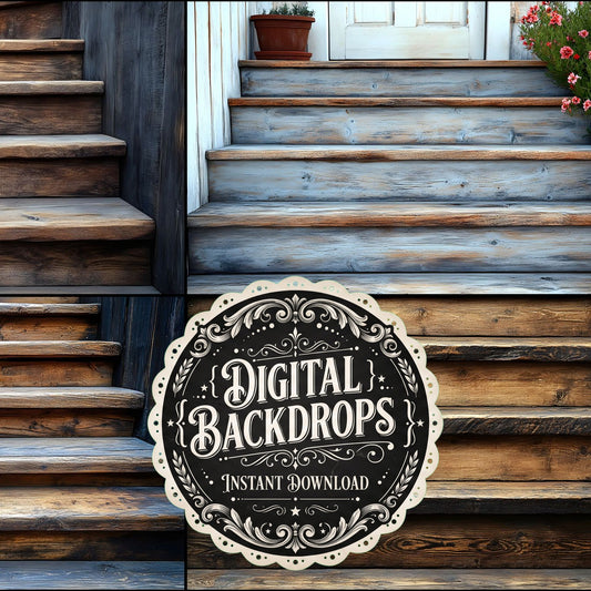 Wooden Stairrustic Vintage Backdrop Images