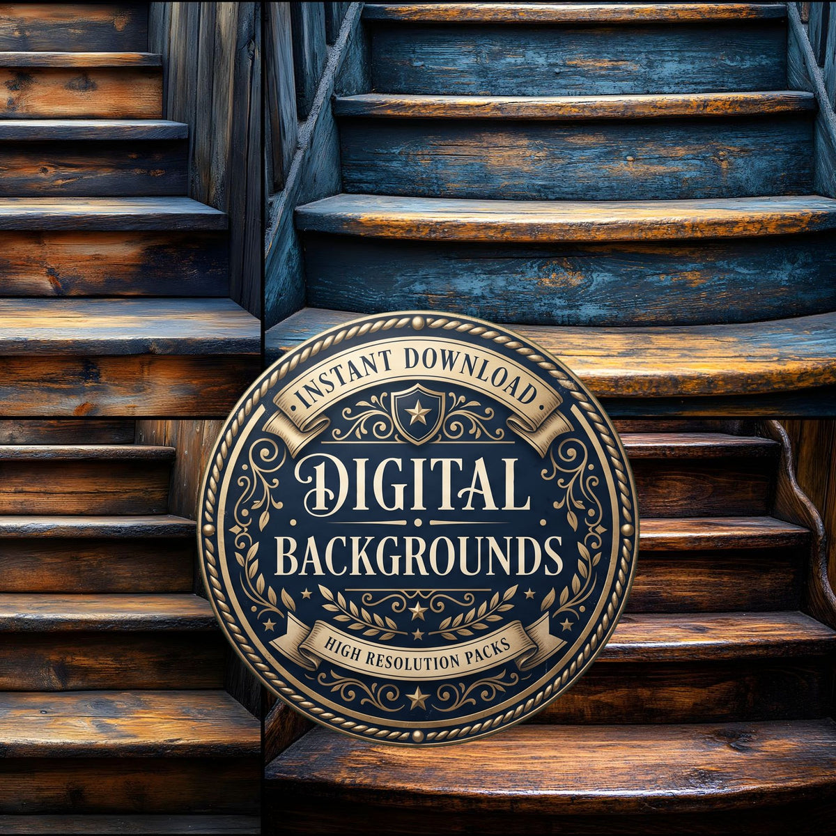 Wooden Stairrustic Vintage Backdrop Images