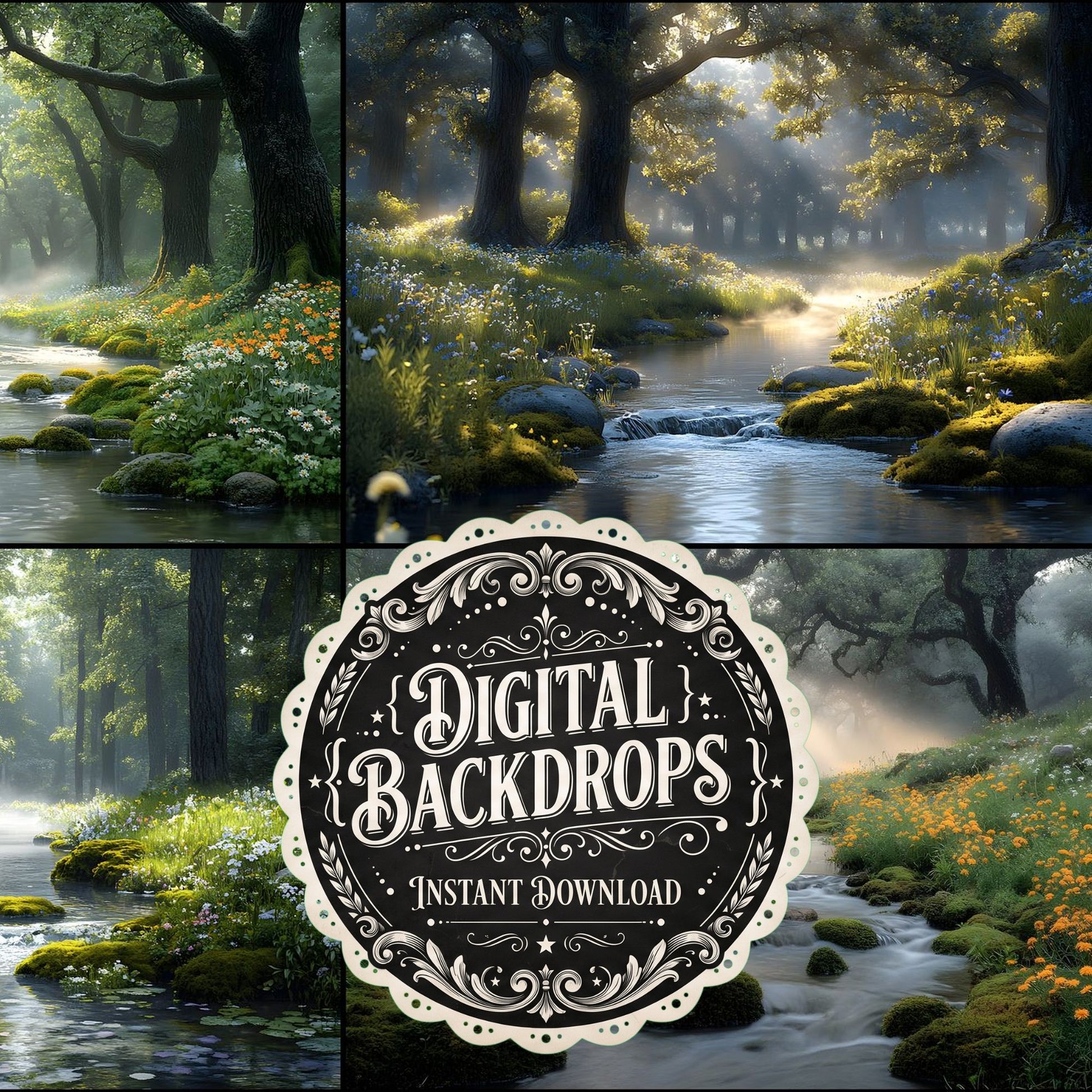 Woodland Botanical Retreat Backdrop Images