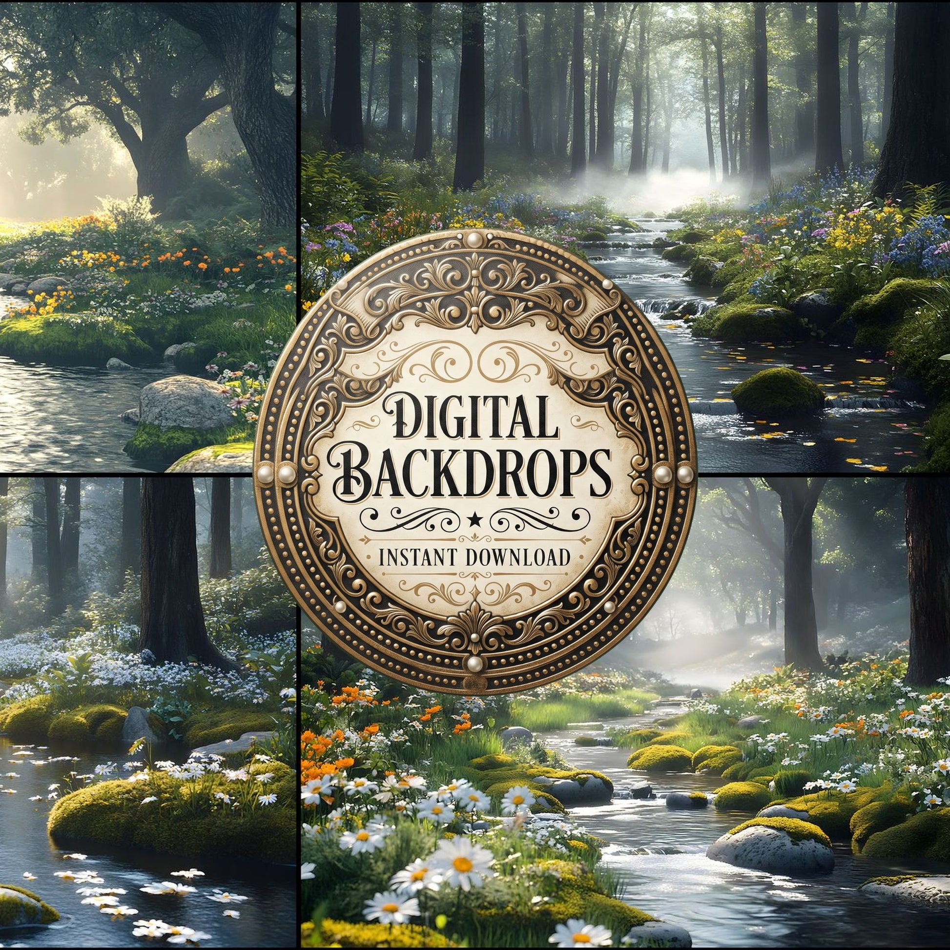 Woodland Botanical Retreat Backdrop Images