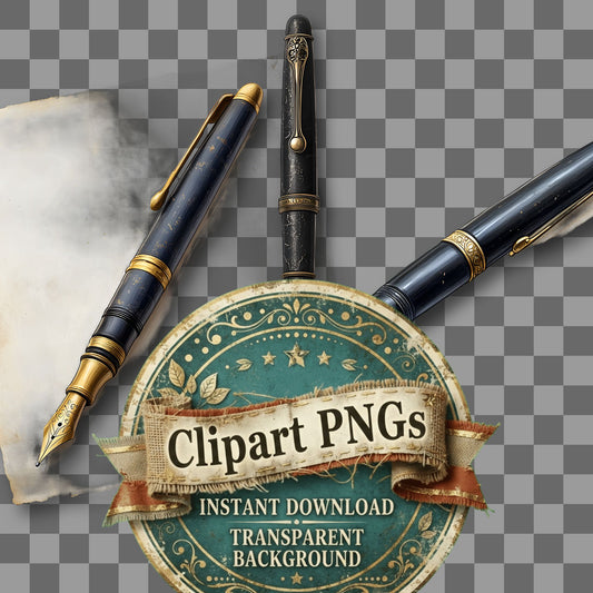Writing Pen Vintage Style Clipart Pngs