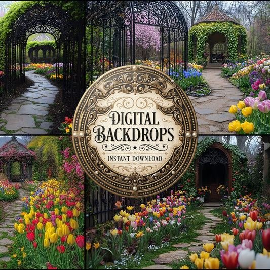 Wrought Iron Secret Garden Backdrop Images