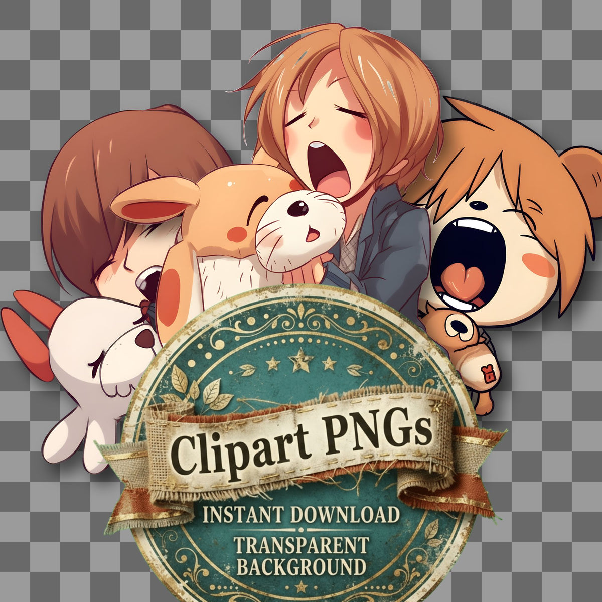 Yawning Character Clipart Pngs