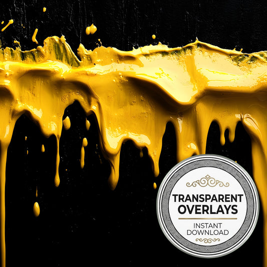 Yellow Paint Drips Glowing Paint Transparent Overlay Pngs