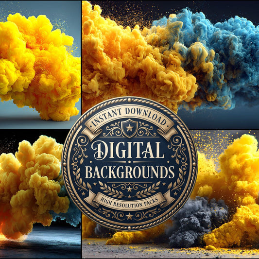 Yellow Smoke Action Backdrop Images
