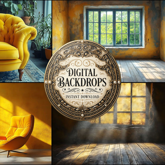 Yellow Vintage Room Backdrop Images